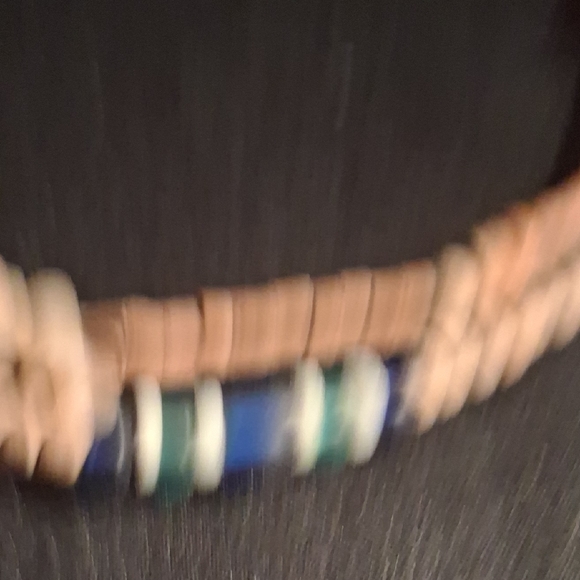 Wooden & Sea Glass Beaded Necklaces with Sea Glass Fish Pendant. 18 & 20 In Long - Picture 3 of 6